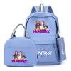 4Pcs/set Anime K-Pop Demon Hunters Printed Backpack with Handbag Pencil Case for Teenager Student Boy Girl Schoolbag Bookbag Large Capacity Travel Bag