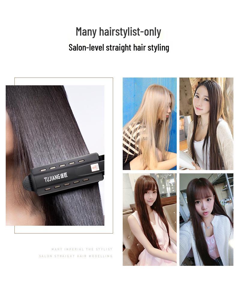 Barbershop Large Hair Straightener with Safe Inward Curling for Hair Salons - Wide Ironing Board, Gentle On Hair