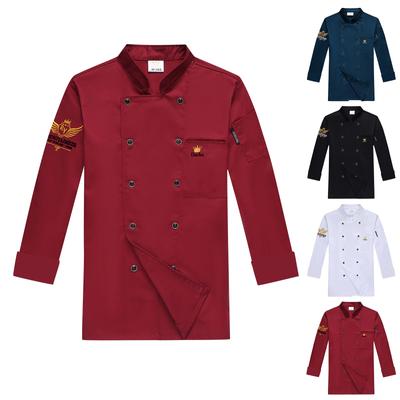 Kockuniform Långärmad Unisex Catering Arbetskläder Kökuniform