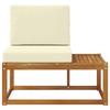 Outdoor End Sofa Natural 91 X 63 X 73 Cm Solid Acacia Wood