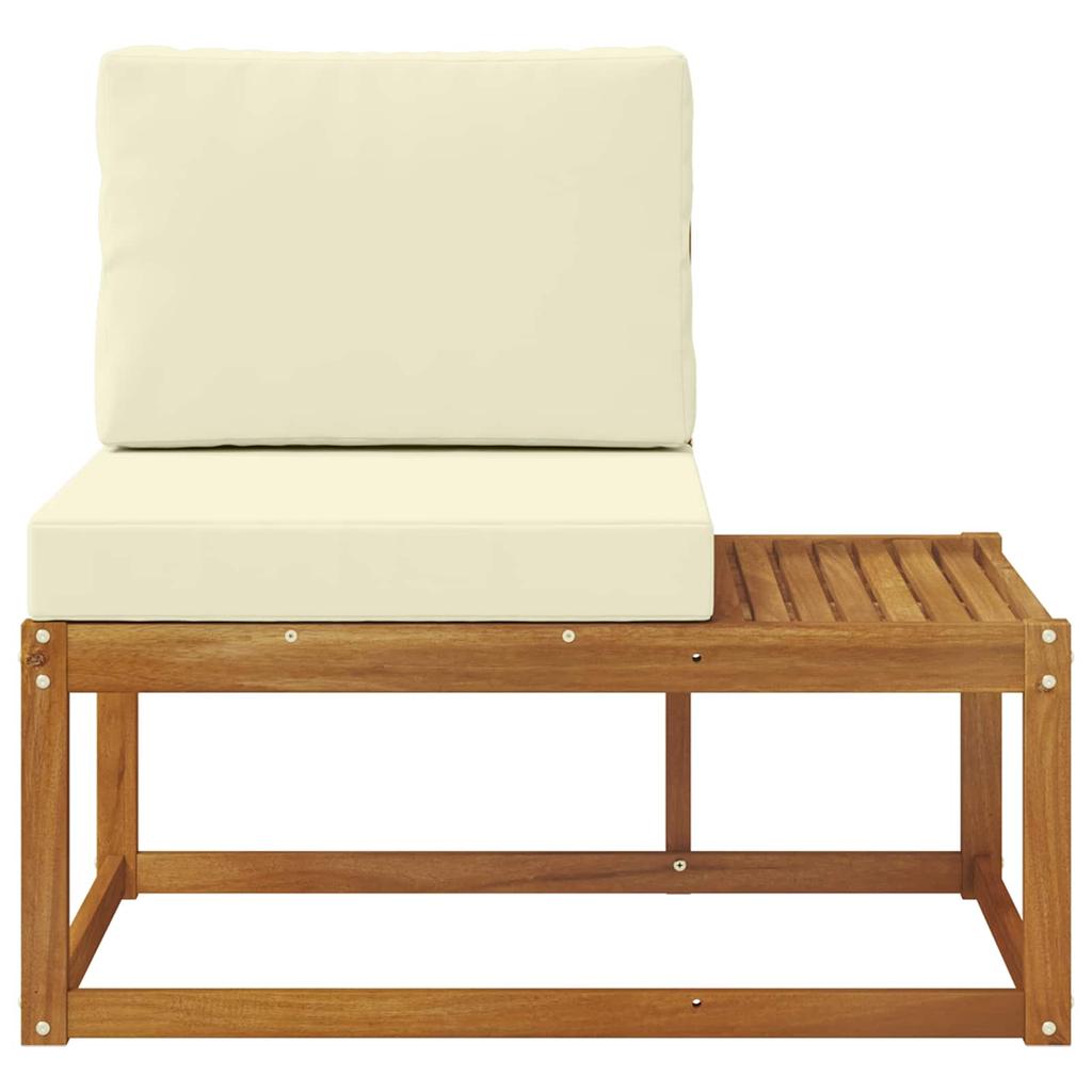 Outdoor End Sofa Natural 91 X 63 X 73 Cm Solid Acacia Wood