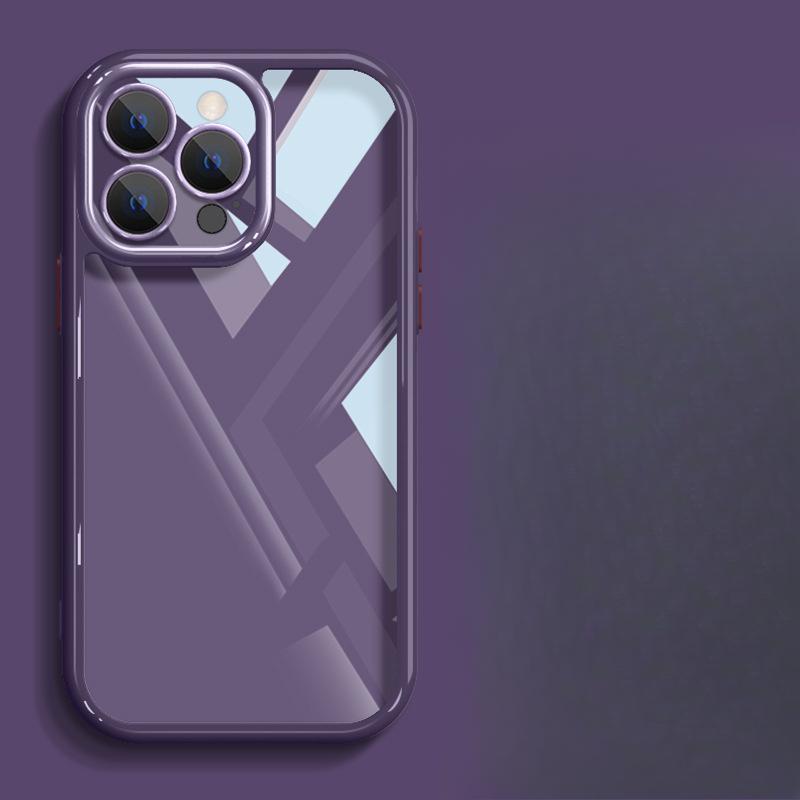 Applicable To IPhone15 IPhone Case 14/13promax Simple Solid Color 12 Transparent All-inclusive Anti-fall