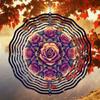 2D Rose Kaleidoscope Metal Wind Chime Outdoor Hanging Decor for Garden Yard with 360 Rotating Hook Easy Install No Power Needed