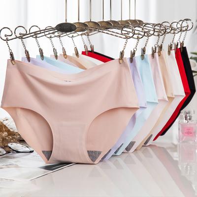 3 Stück/Los Damen Eis Seide Unterwäsche ohne Naht Lingerie Mittelhoch Geschnittene Sexy Damen Dreieck Bund Slips