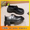 Retro British Style Black Single Shoes Loafer Shoes Spring and Autumn 2025 New Muffin Thick Sole Heightening Small Leather Shoes Women