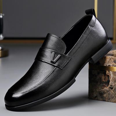 Genuine Leather Dress Shoes for Men  2025 Spring Autumn New Designer Casual Shoes Male Black Soft Sole Luxury Shoes Man
