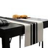 Table Runner 1PCS Geometric Stripe Linen Black & White Plaid Tablecloth Placemat Home Decoration Tablecloth Tea Flag