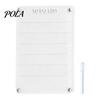 Magnetic Acrylic Refrigerator Calendar 12''x8'' Planning Board, Clear Weekly Meal Planner, Minimalist Fridge Dry Erase Noteboard with Marker
