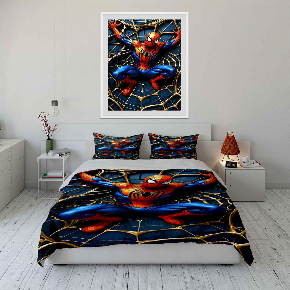 Spider-Man with Web Design. Bedding Sets Duvet Cover Sets Duvet Covers Pillowcases(1 * Duvet Cover 2 * Pillowcases Without Duvet Insert)