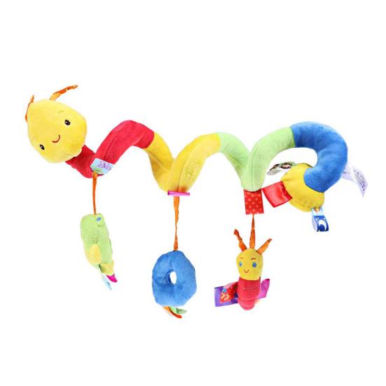 Baby Rattles Infant Spiral Plush Toy Bright Colors Baby Stroller Plush Toy Stimulating Baby Curiosity Toy for Newborn Infant