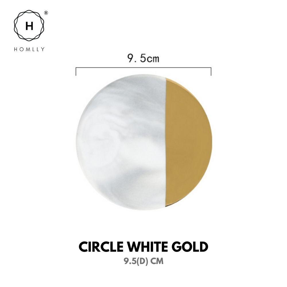 Homlly keii Gold Marble Coaster (4pcs set)