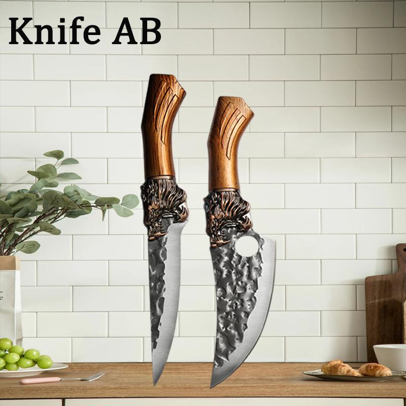 Handmade Forged Kitchen Knife Meat Cutting Knives Boning Knife Multifunctional Kitchen Knives Forge Knives Slicing Knife