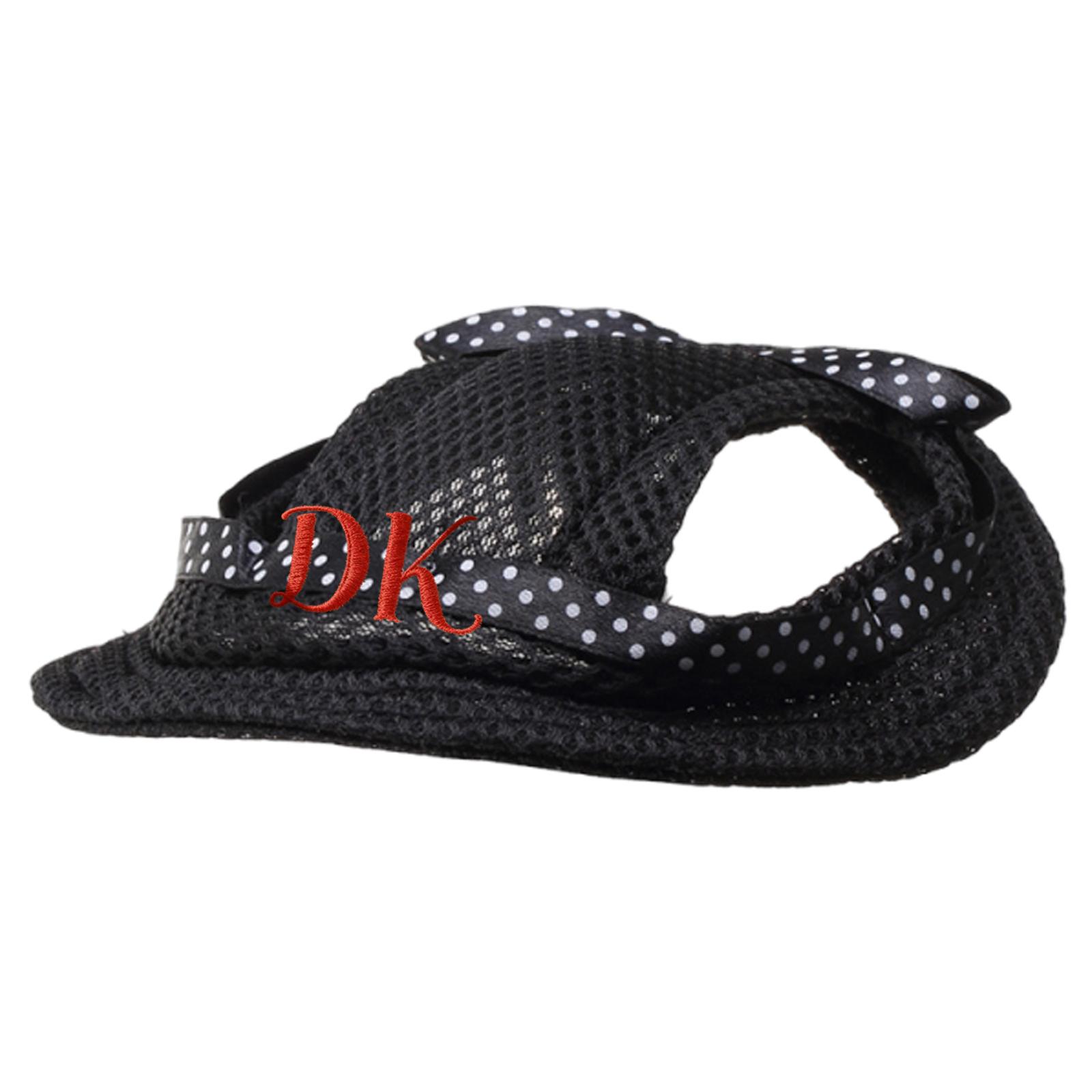 

Personalized Summer Breathable Mesh Pet Polka Dot Ribbon Princess Hat L чёрный