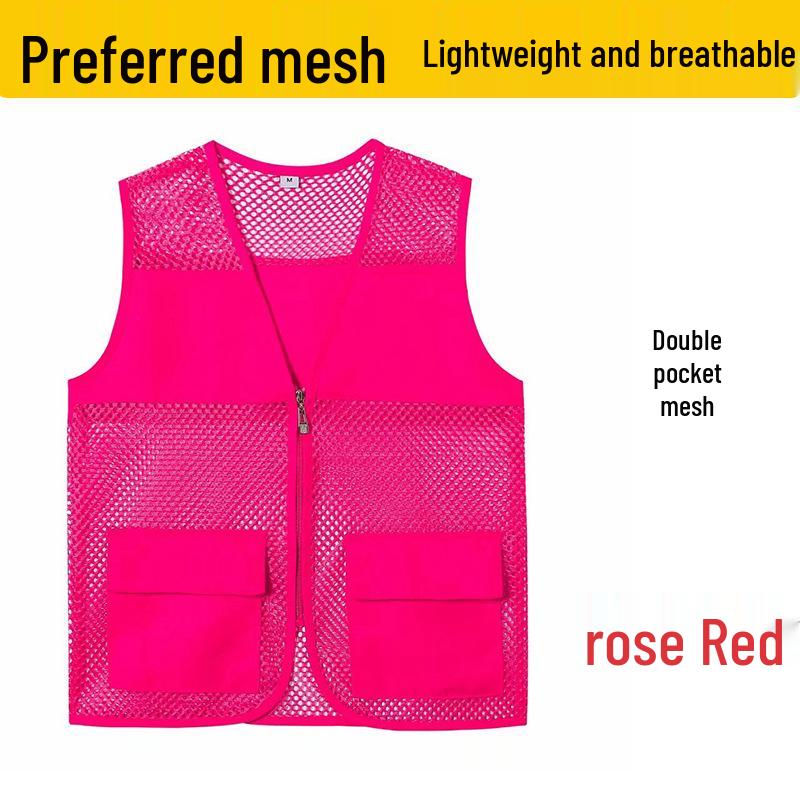 Custom Mesh Breathable Volunteer Vest with Logo for Events and Workwear