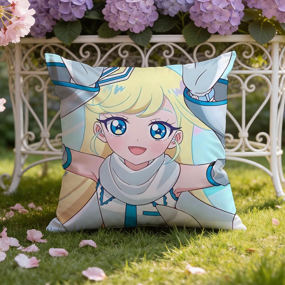 Cute Anime H-Himitsu no AiPri Cushion Cover Home & Car Dual-Scene Pillow Cover: Reversible for Premium Comfort