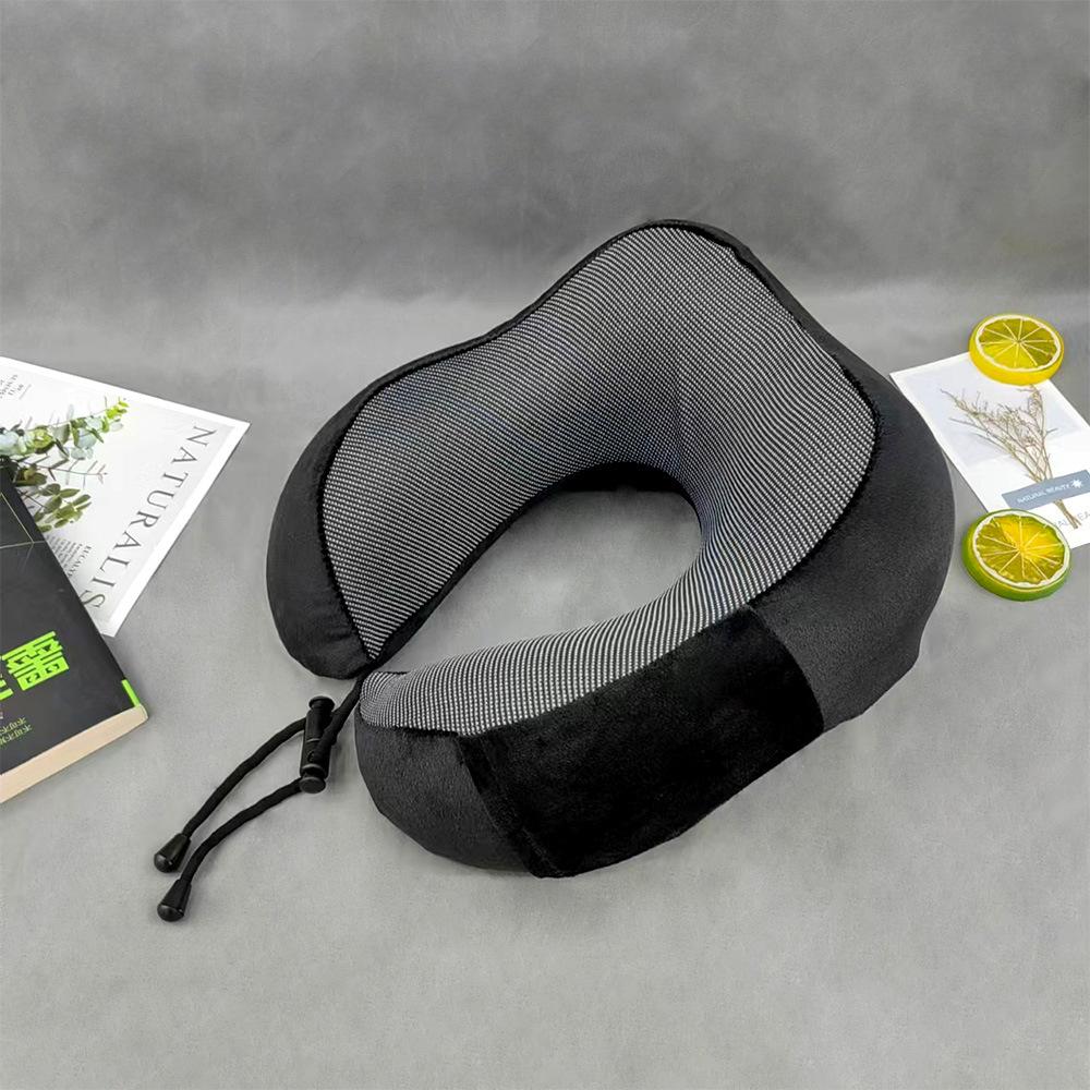 

Портативная U-образная дорожная подушка из пены с памятью, подушка-улитка, поддержка шеи в путешествии, подушка для шеи, регулируемые мягкие подушки для полуденного сна чёрный