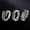 Minimalist Feather Pattern Rings Silver Tone Adjustable Jewelry Retro Styles Unisex Gifts for Special Moment Wear