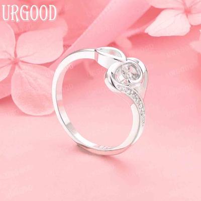 Svadobné šperky zo striebra rýdzosti 925 Srdiečkový prsteň s AAA zirkónom