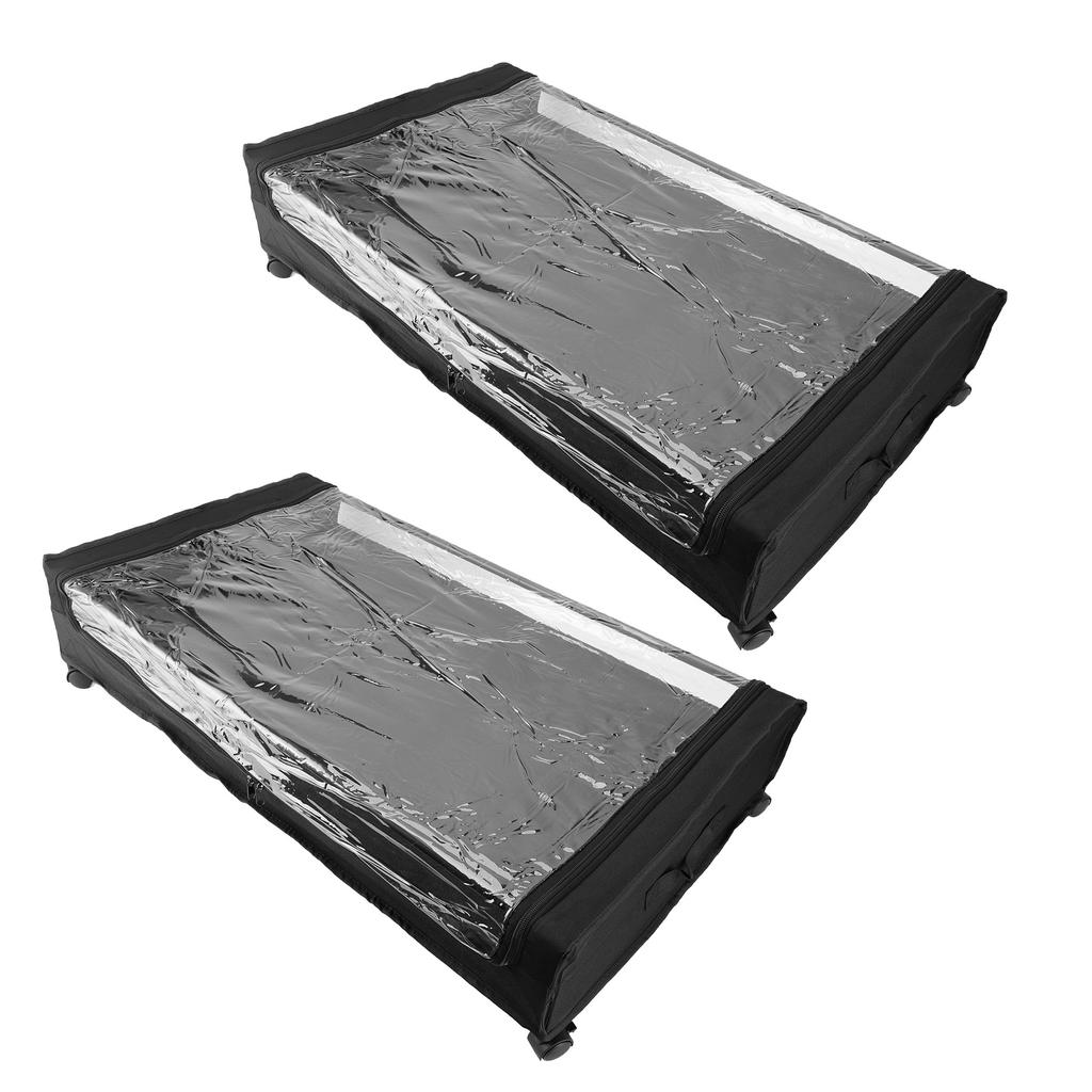 Rolling Under Bed Container Space Saving Easy Pull Out Versatile Underbed Shoe Storage Organizer for Clothes Bedding