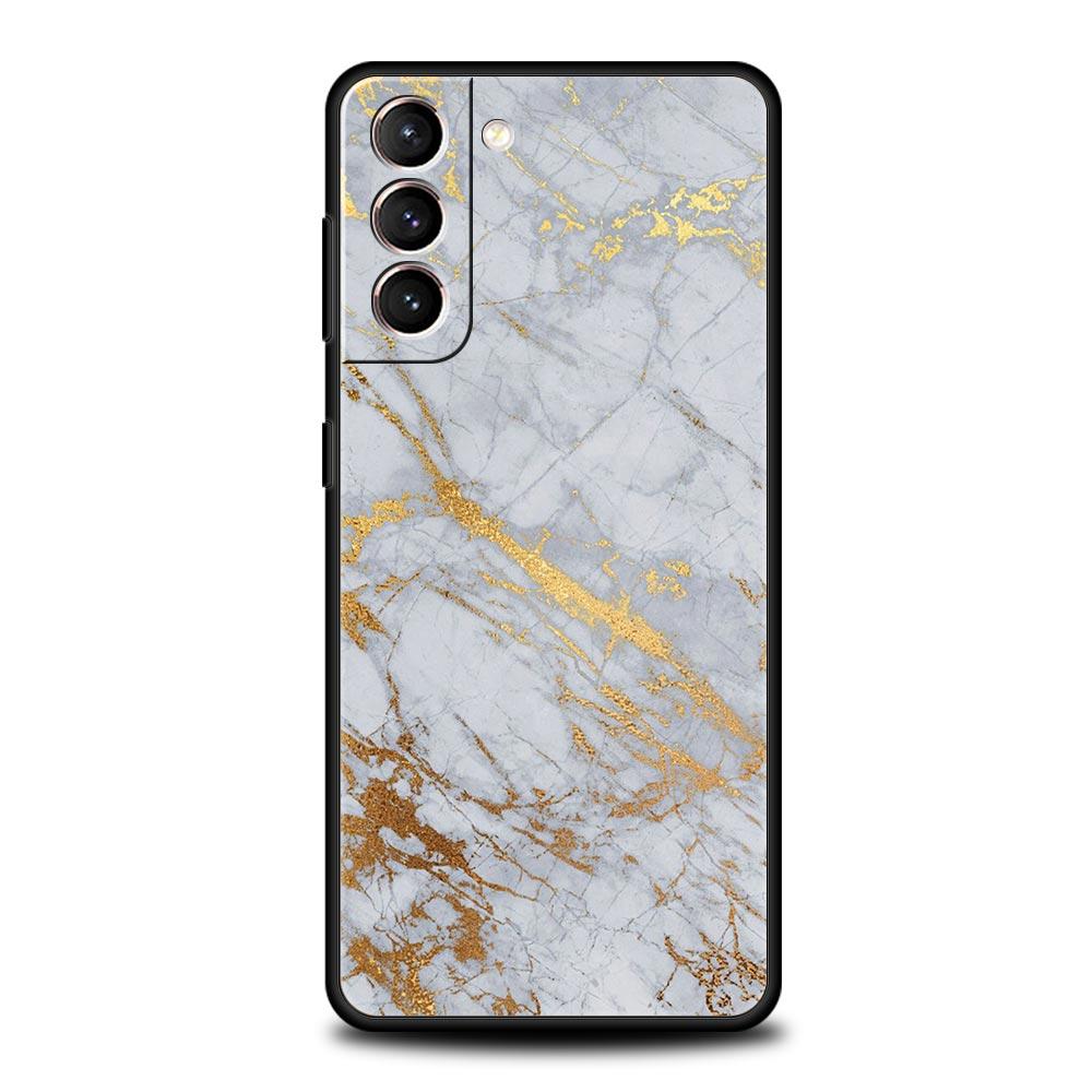 Black Gold Marble Pattern Phone Case For Samsung Galaxy S22 S21 S20 Ultra FE 5G S10E S10 S9 S24 Plus S23 Cover Shell