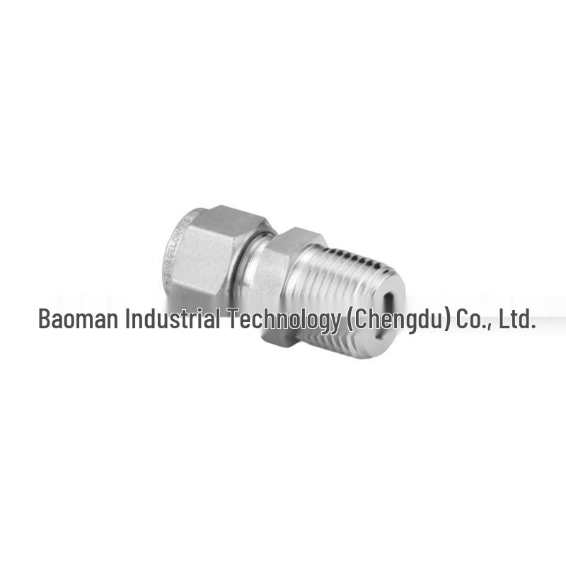 Swagelok Stainless Steel 8mm Tube Fitting with NPT Male Thread, Part No. SS-8M0-1-8BT.