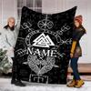 Personalized Custom Name Blanket - Viking Sign Print Design,Blanket for Sofa,Bed,Travel,Camping - Soft and Warm, Great Gift