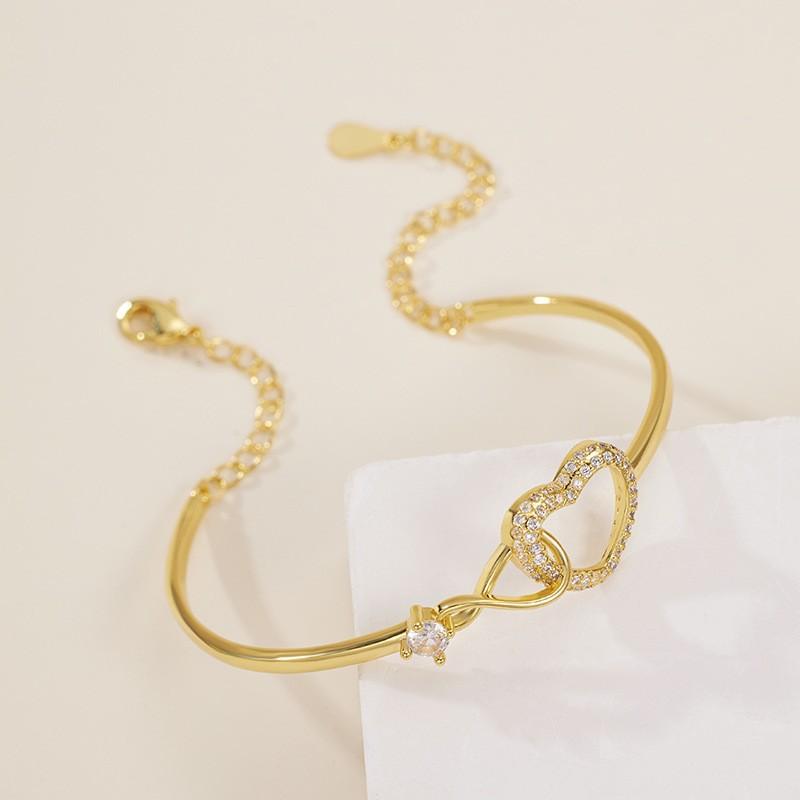 Chain Link Endless Love Heart Lace Bracelet For Women Fashion Elegant High-End Sense Jewelry Eternal Love