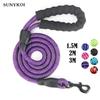 1.5M/2M/3M Large Dog Rope Round 1.2Cm Nylon Pet Leash Strengthen Reflective Rope Walking Dog Traction Collar Harness Dog Lead