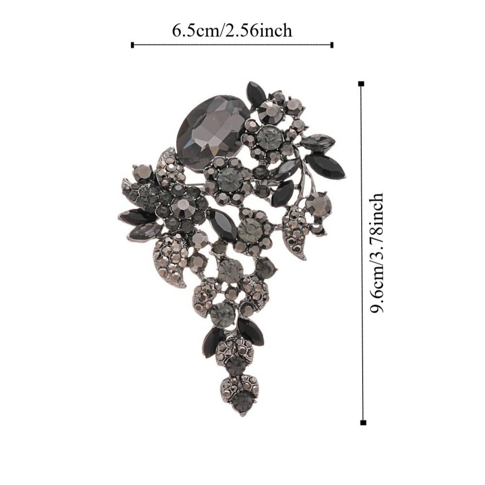 Badge Rhinestone Flowers Brooch Encrusted Flowers Suit Collar Pin  Party Dress Decoration