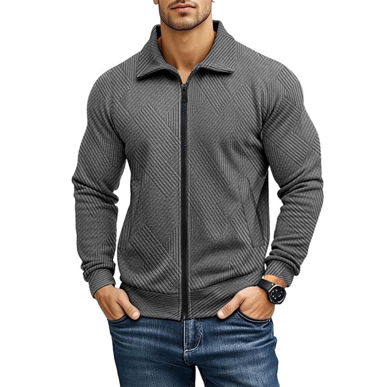 

Men s Utility Jacket - Color Turn-Down Collar Double-Pocket Button-Front With Reinforced Seams Cuffs For Fall And Winter XL