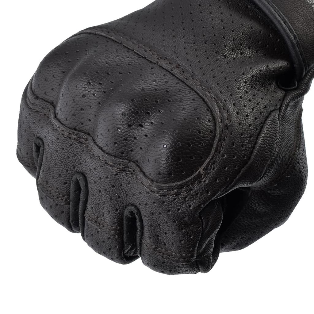 Komine Motorcycle Gloves Vented Protective Leather XL GK-257 Gloves, Olive,