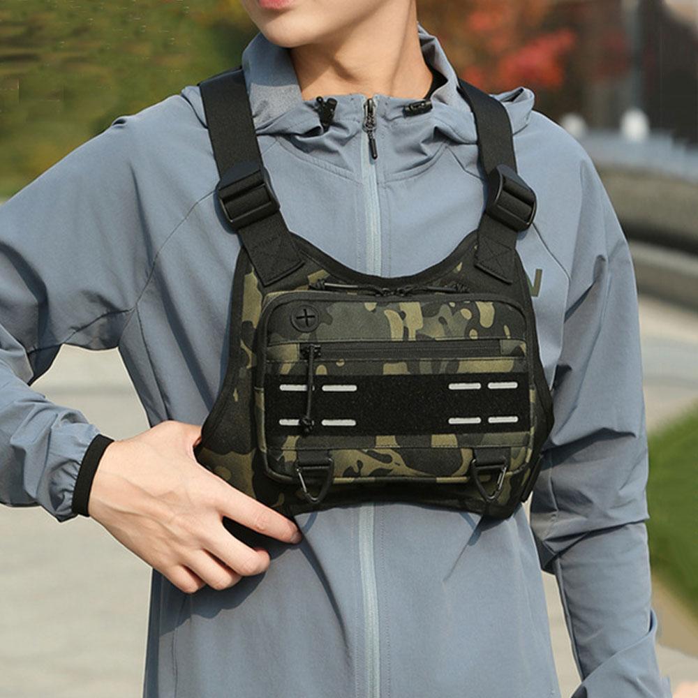 Tactical Vest Chest Bag Camping Backpack CS Rig Airsoft Pouch Holster Molle Men Shoulder Hunting Fishing Cycling Runnin Pouch
