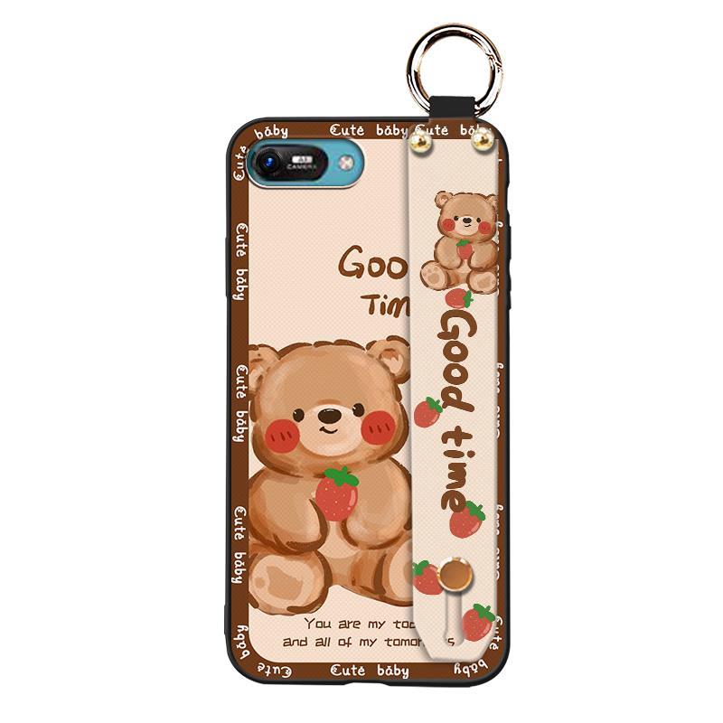Durable Back Cover Phone Case For Itel A25/A35/A25 Pro Wrist Strap Lanyard Ring Kickstand Protective Shockproof Cartoon