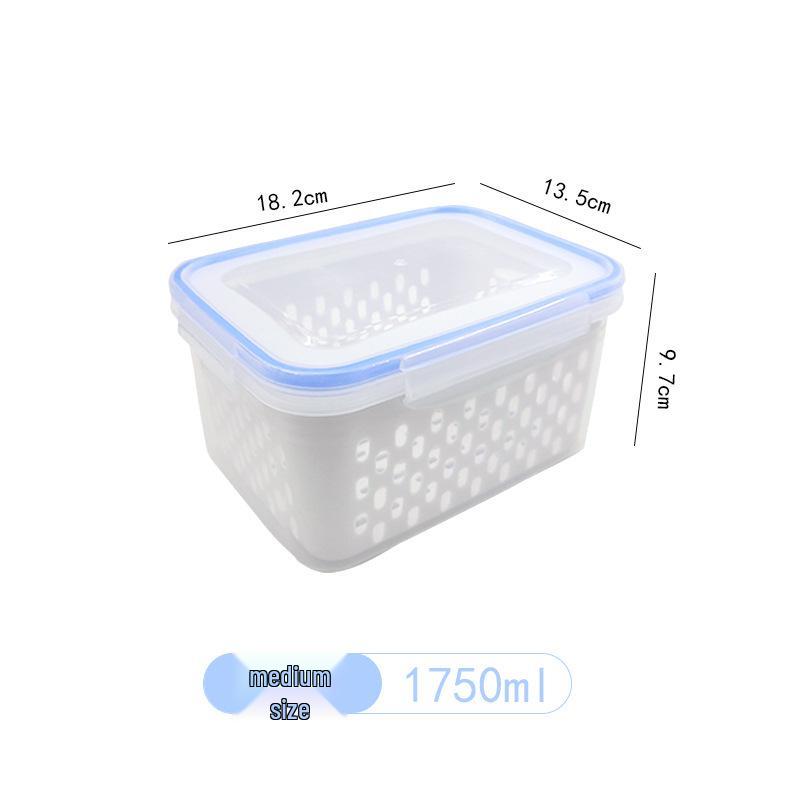 Large Capacity Double-Layer Transparent Fruit Storage Box with Drain - Food-Grade Plastic