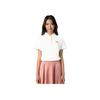 Li-Ning Fitness Series Logo Print Solid Color Pullover Short Sleeve Polo Shirt Women tops Off-White APLS174-1