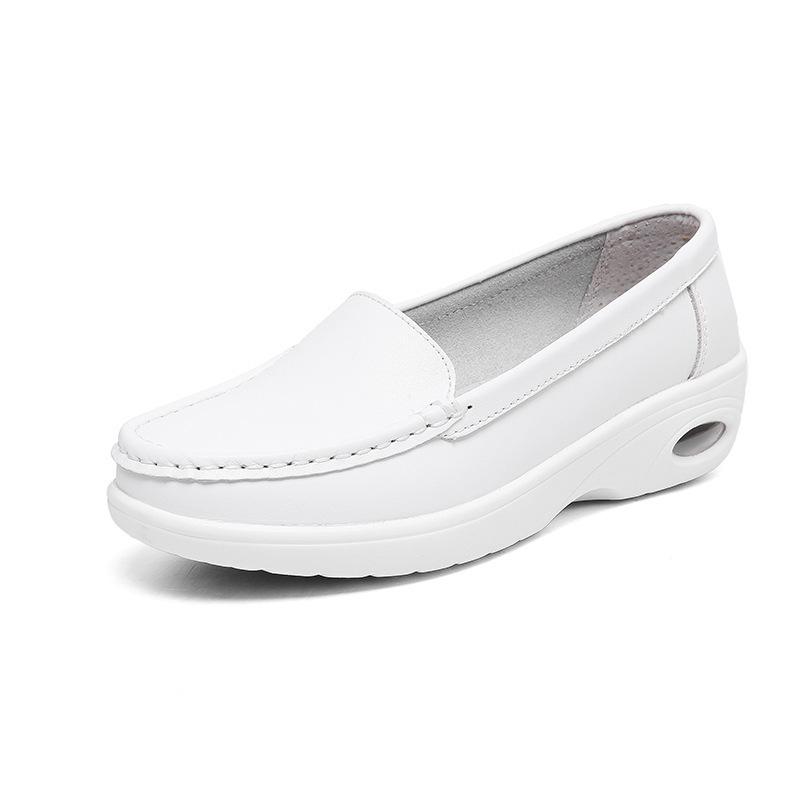 

Flat bottom wedge heel mother shoes non-slip soft sole hollow single shoes velvet Korean version women s shoes air cushion shoes 41