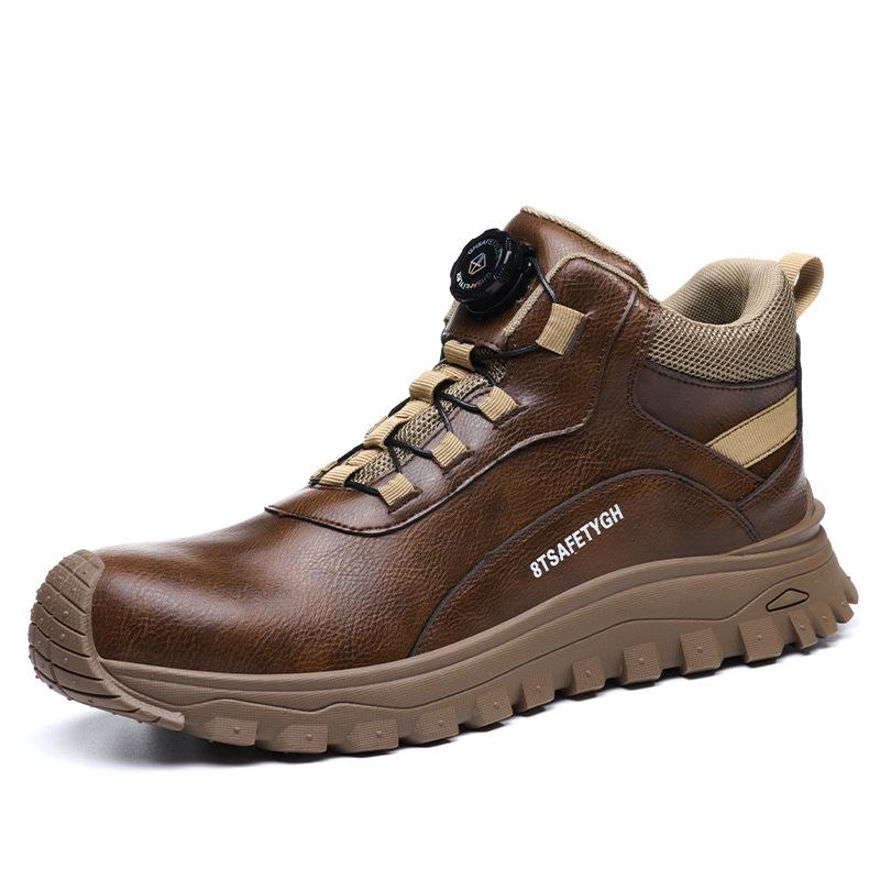 Lightweight Rotating Button Safety Shoes - Anti-Smash, Anti-Puncture; Ideal for Construction & Labor Work