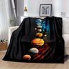 VIKAMA Solar System Planet Flannel Throw Blanket Colorful Galaxy Nebula Space Print Kids Boys Bedroom Decor Camping Gift Blanket