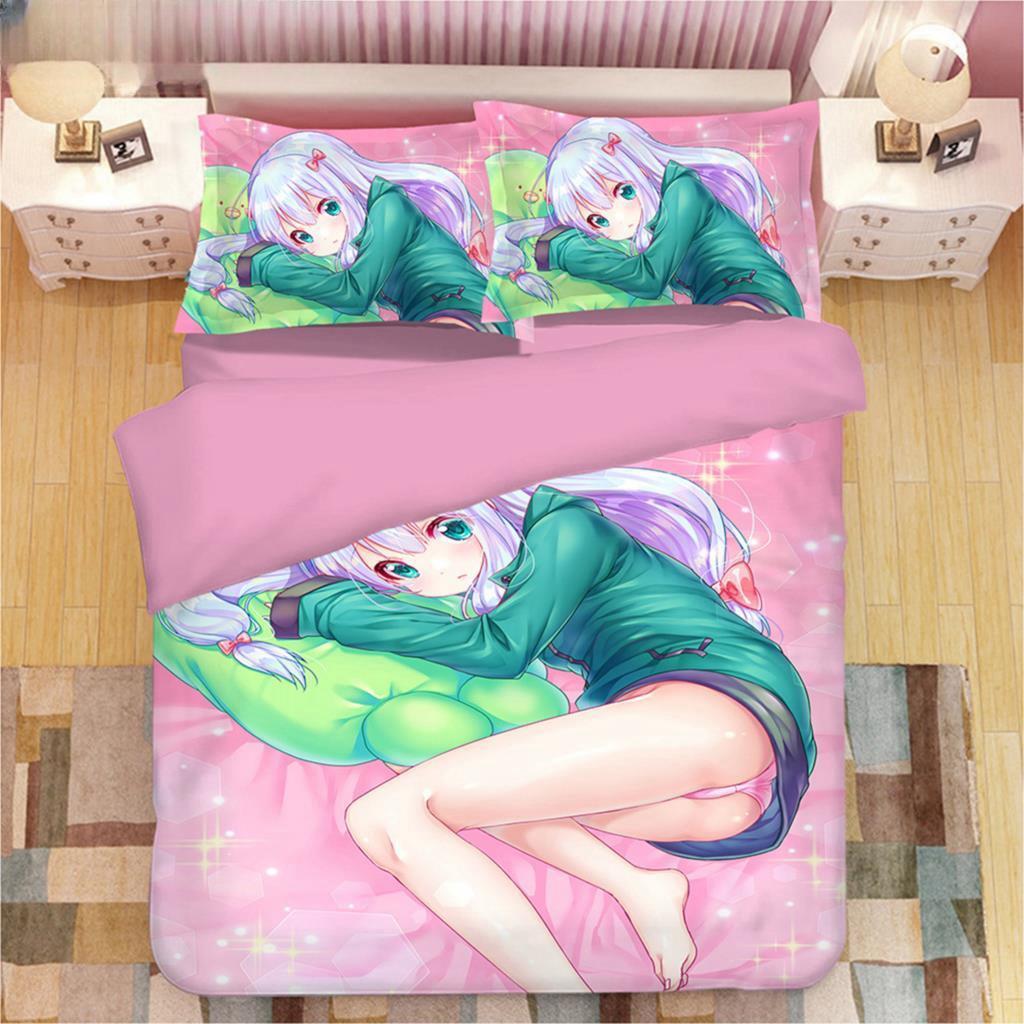 Kawaii Izumi Sagiri 3D Anime Print Bedding Set Duvet Covers Pillowcases One Piece Comforter Bedding Sets Bedclothes Duvet Cover