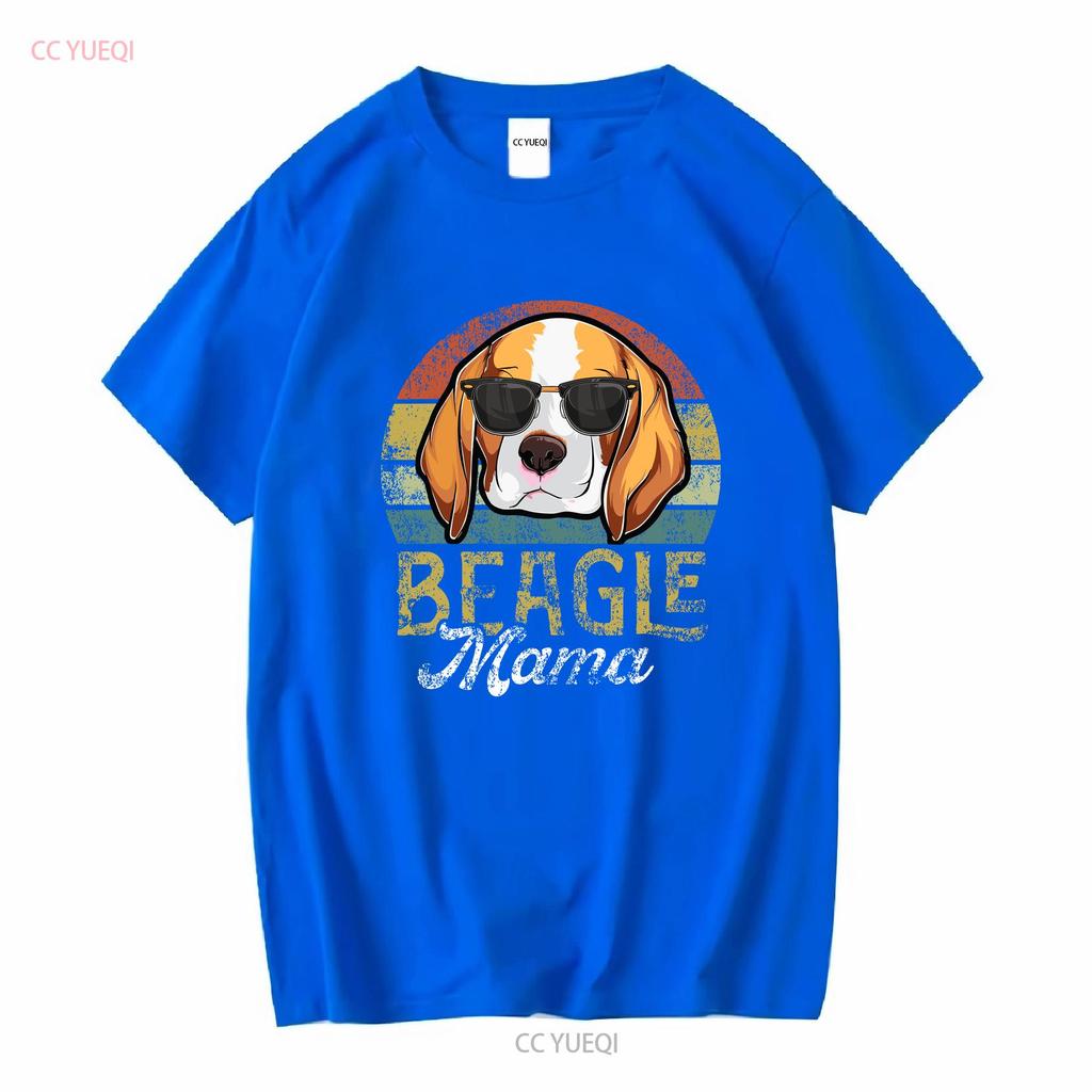 Retro Beagle Mama T Shirt Women Mothers Day Dog Mom S 3XL long sleeves vintage Washed Versatile Stretched Comfortable Casual
