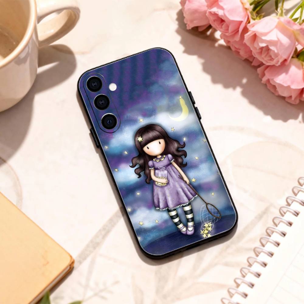 L-Lovely S-Santoro G-Gorjuss Series Phone Case For Samsung Galaxy A73,A72,A71,A70,A53,A52,A51,Others Soft Black Shell