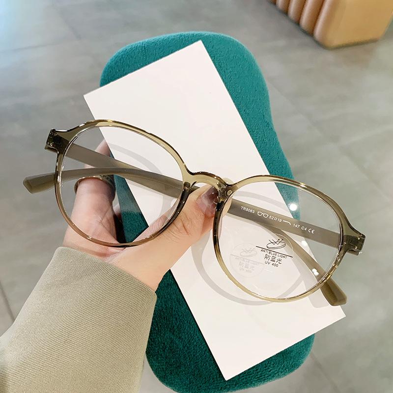 Anti Blue Light Round Reading Glasses For Women Men Clear Anti Radiation Computer Eyewear Prescription Lenses