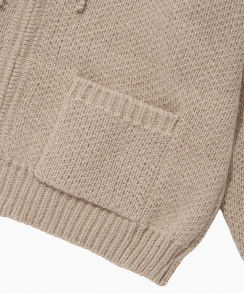 KKEEE Steady Cozy Knit Zip-Up Hoodie [Charcoal]