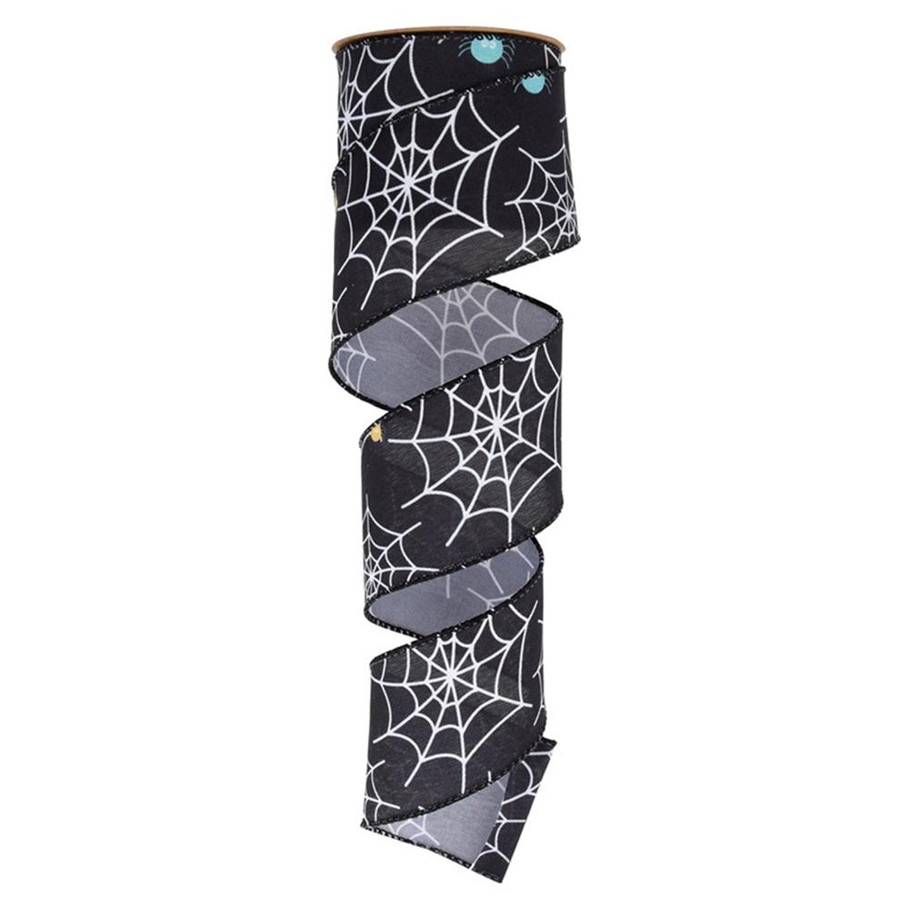 Decorative Wrapping Ribbon Wreaths Spider Pumpkin Print Ribbons 5 Yard 63mm Width DIY Handmade Ribbon Halloween Supplies