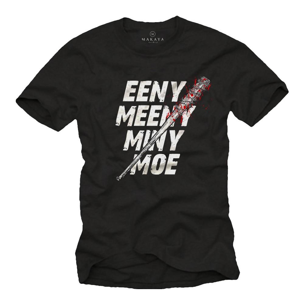 

Walking Negan Men s T-Shirt with Lucille Dead - Men s Eeny Meeny Miny Moe Shirt L