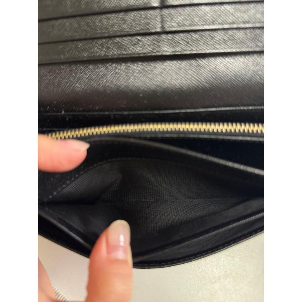 Used PRADA Saffiano Leather Long Wallet Black