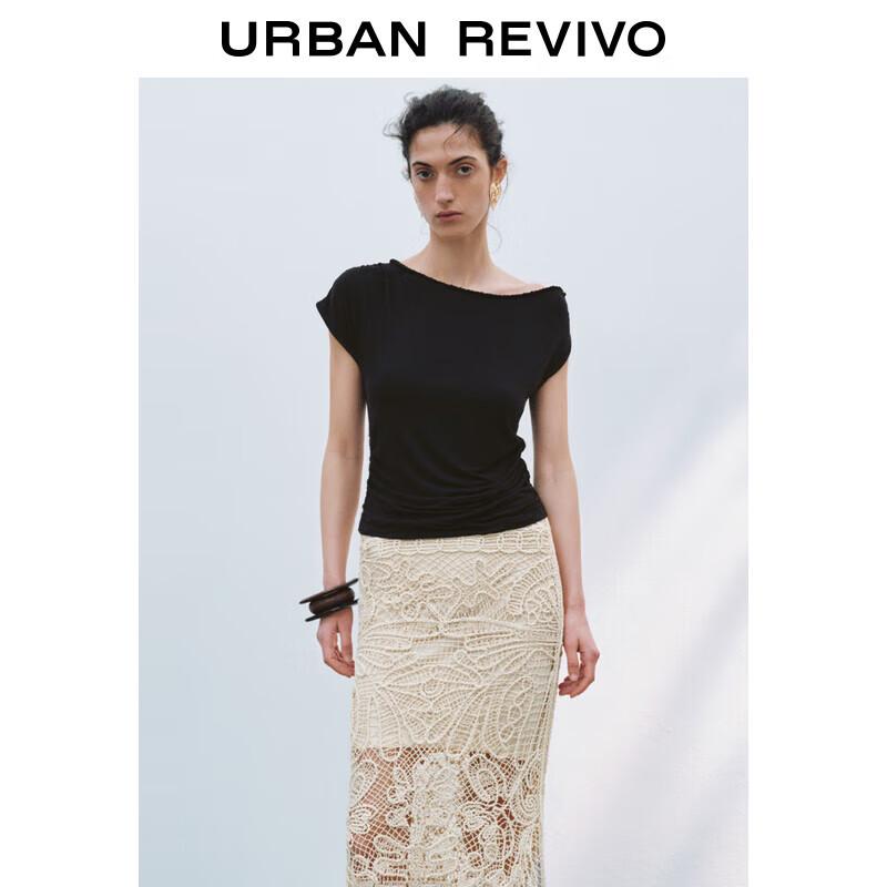 UR Women s Asymmetric Pleated Short Sleeve T-shirt L