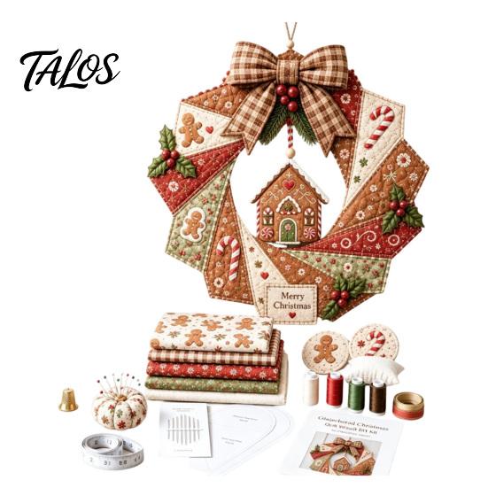 Rustikales Weihnachtsornament-Herstellungs-Stoffkranz DIY-Set, Patchwork Anfängerfreundliches Handgemachtes Feiertagshandwerk Winterbastelaktivität Dekoration Set für