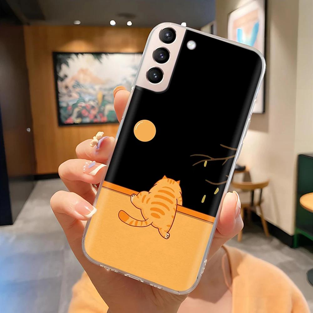 For Samsung S21 FE Plus Ultra Phone Case Butterfly Cat Soft Silicone Cover For Galaxy S21+ S21FE S 21 Protection Funda Coque