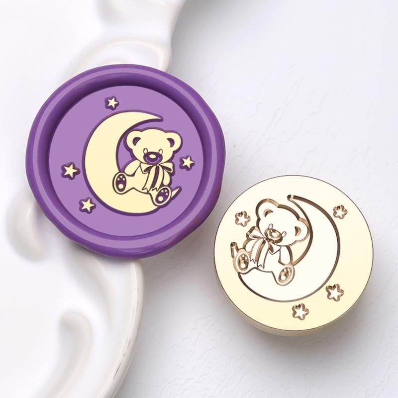 Vintage Seal Stamp Head Small Bear Animal Seal Stamp for Seal Envelope Card Party Invitation Packaging Christmas Wedding